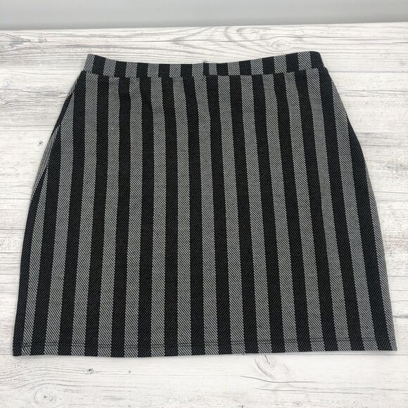 Forever 21 Y2k 90s Mini Skirt Size Small Slanted Stripes Academia Preppy Grunge - Picture 4 of 10